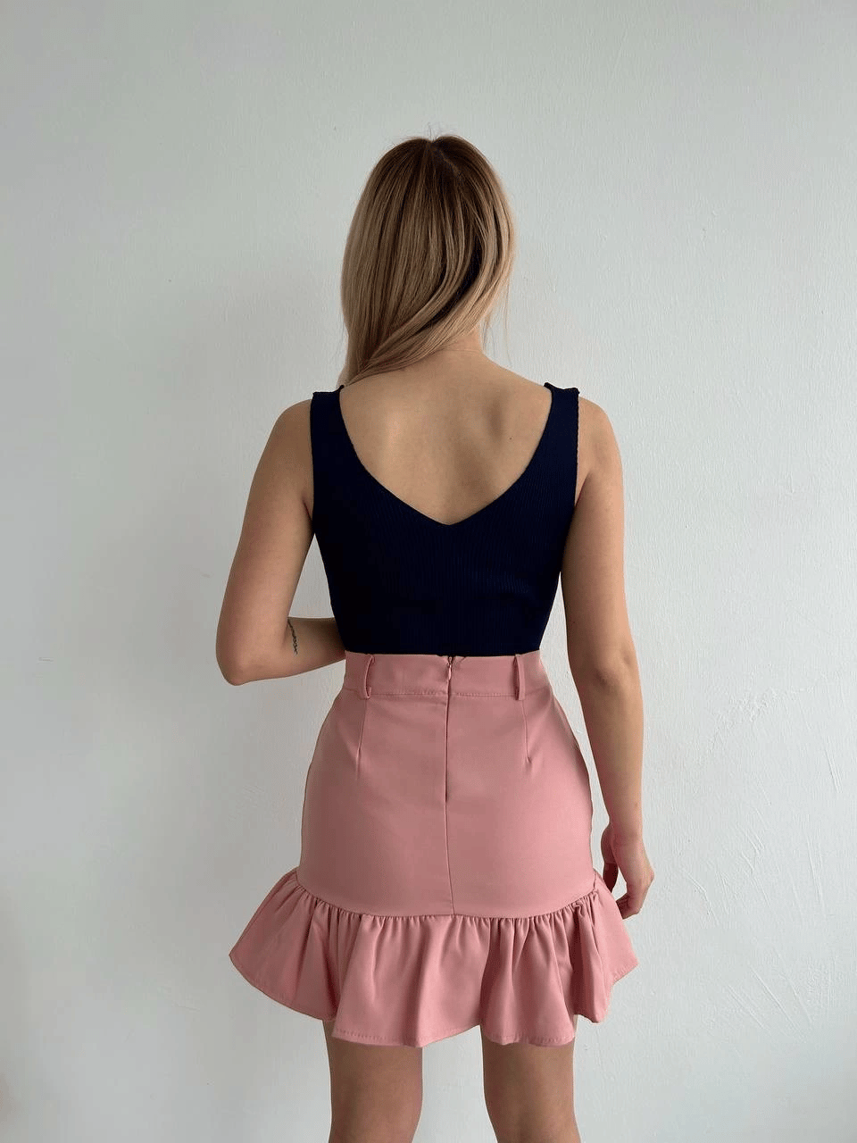 Altı fırfırlı etek pudra s24817