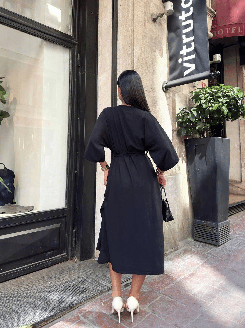 Ayrobin midi elbise