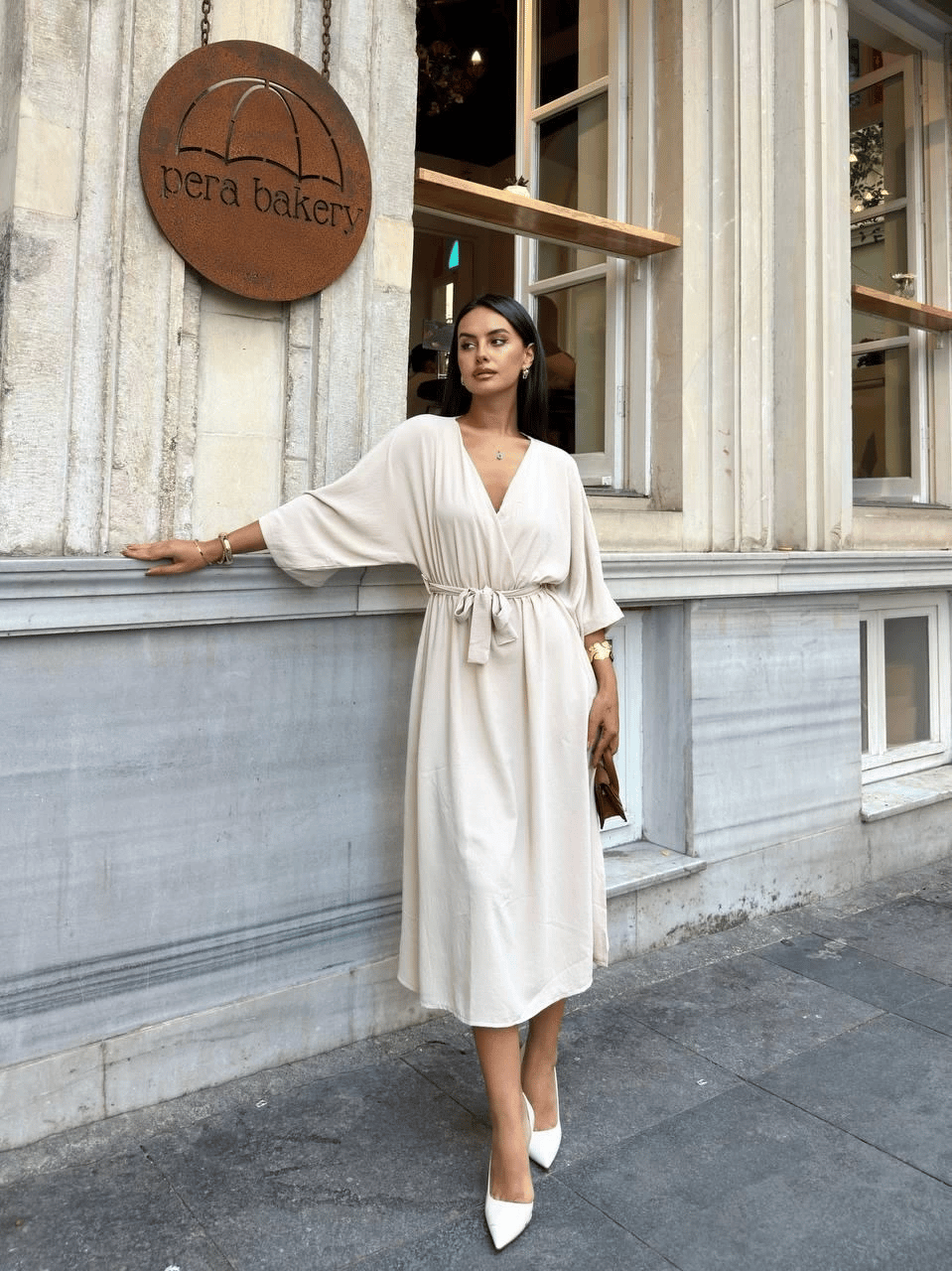 Ayrobin midi elbise
