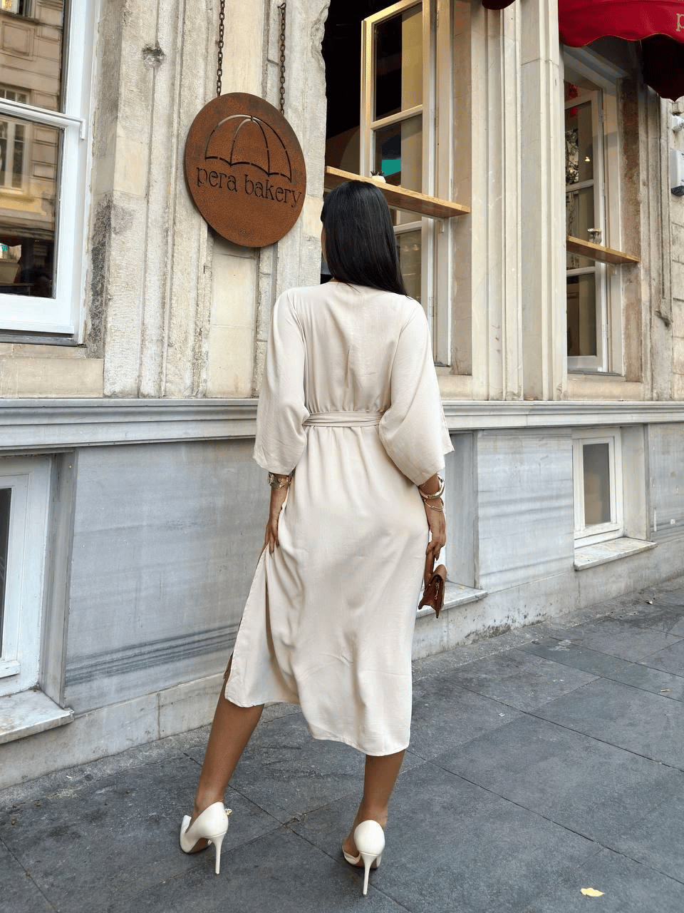 Ayrobin midi elbise
