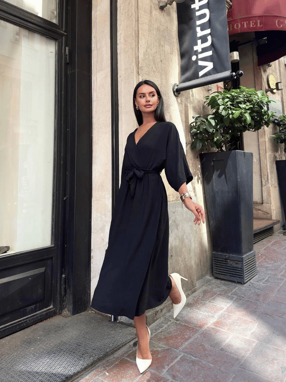 Ayrobin midi elbise