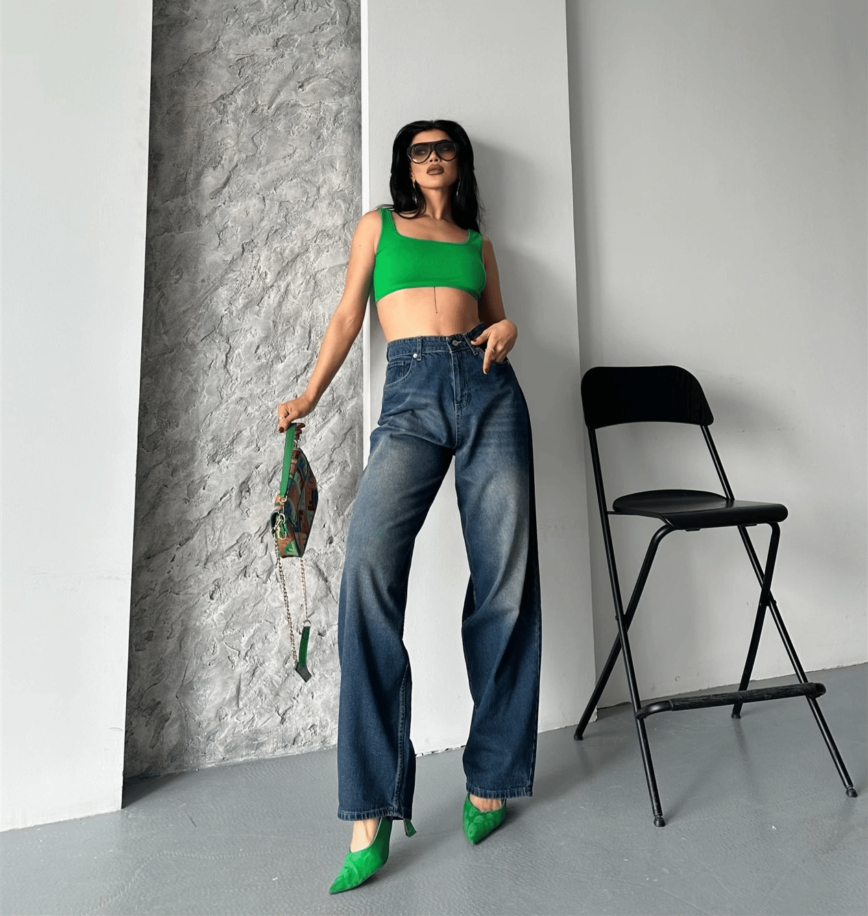 Baggy süper taş bıyık yıkama kahve tint jeans pantolon d2007