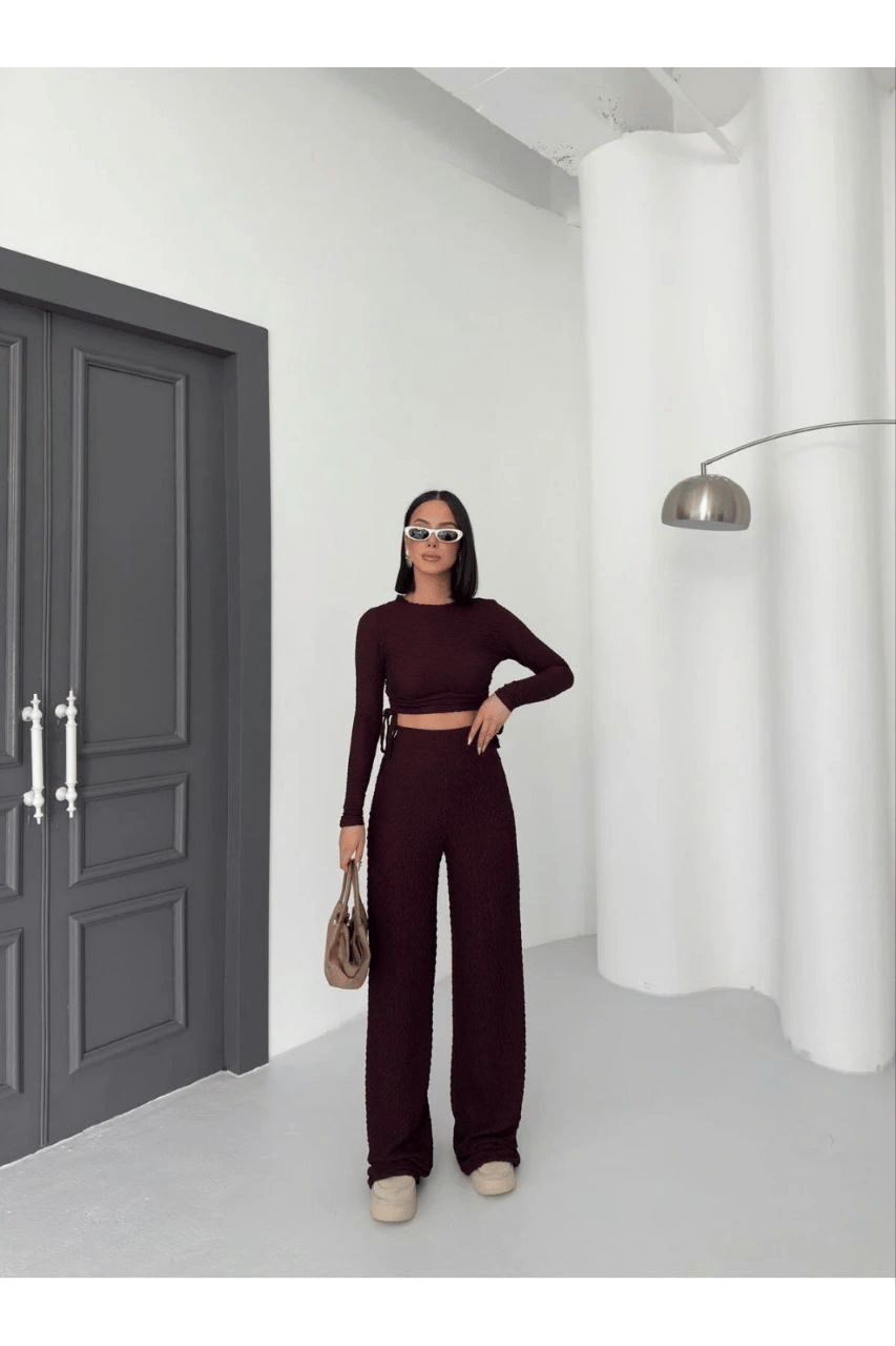 Bubble alt üst takım bordo pt510446