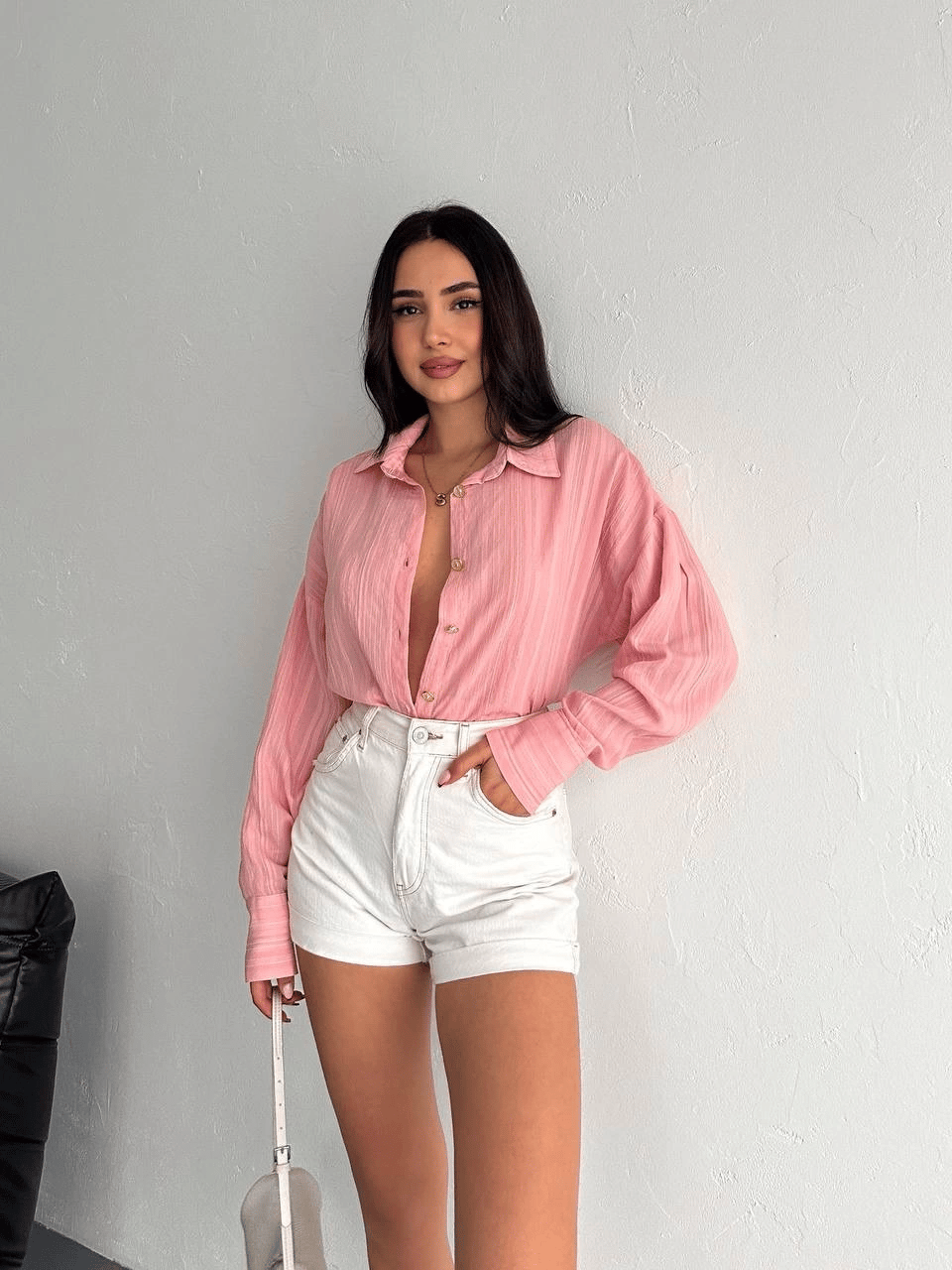 Çizgili oversize gömlek