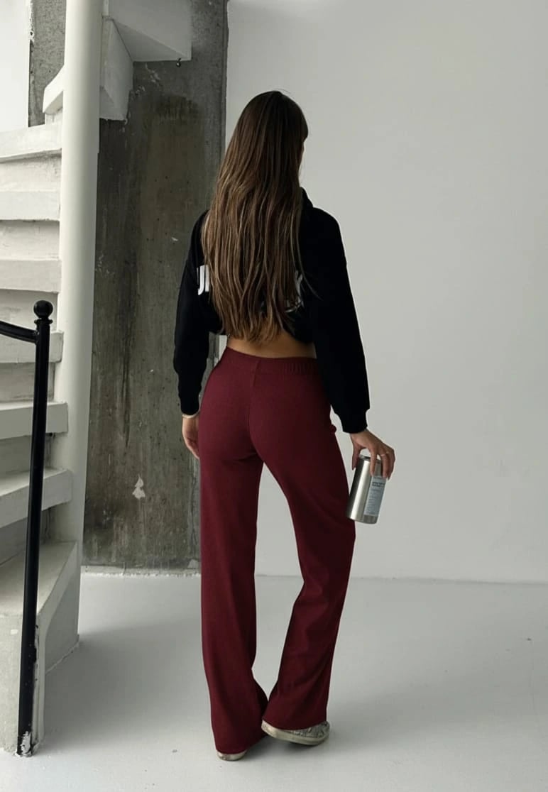 Fit comfort bej salaş pantolon bordo A6011