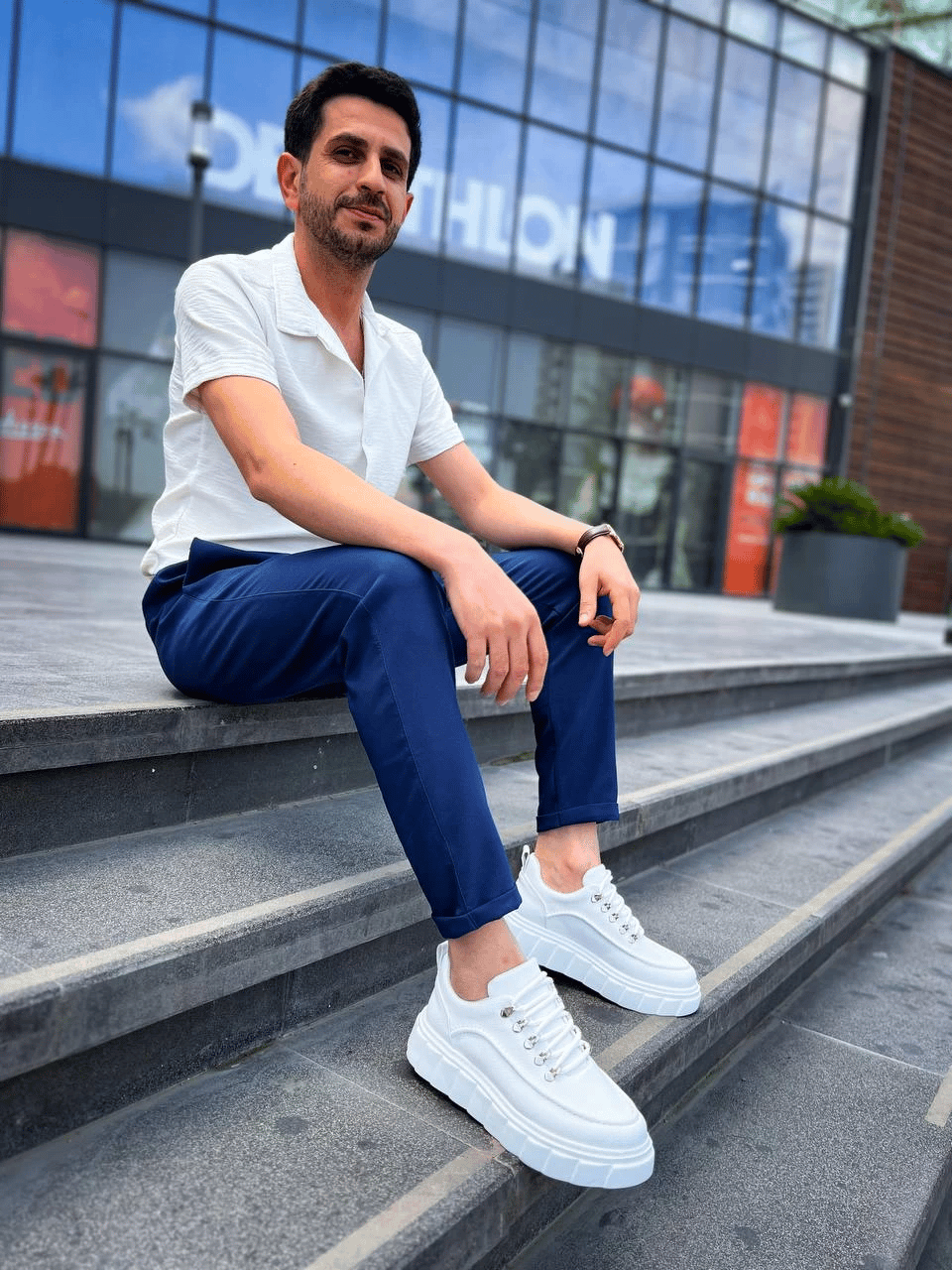 KB-X10 Kuback Beyaz Cilt  Beyaz Yüksek Taban Günlük Spor Ayakkabı
