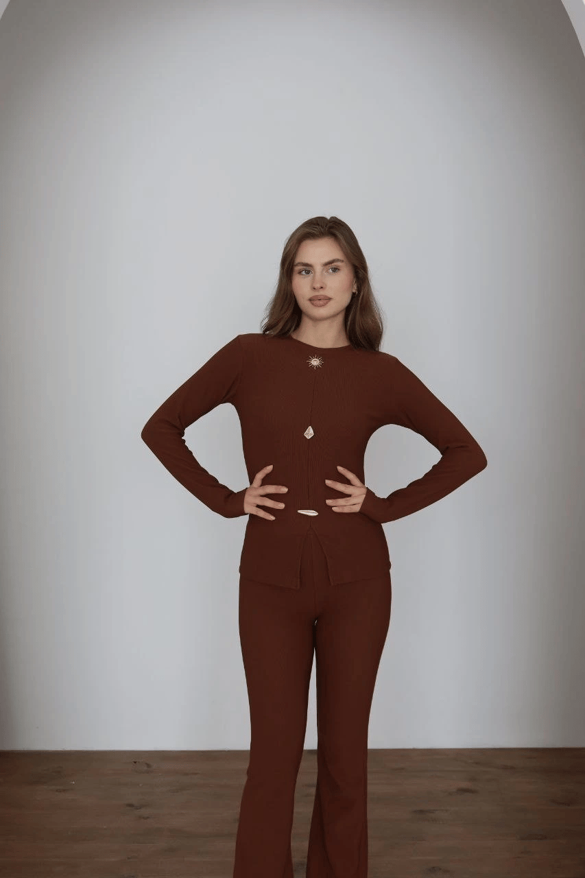Ottoman alt üst takım kahve pt510442
