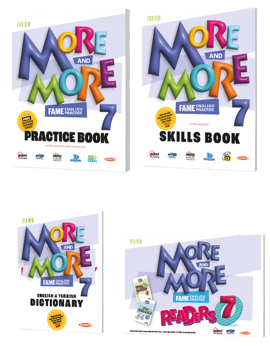 7 MORE&MORE PRACTICE BOOK & SKILLS BOOK & DICTIONARY & READERS (4 LÜ SET)