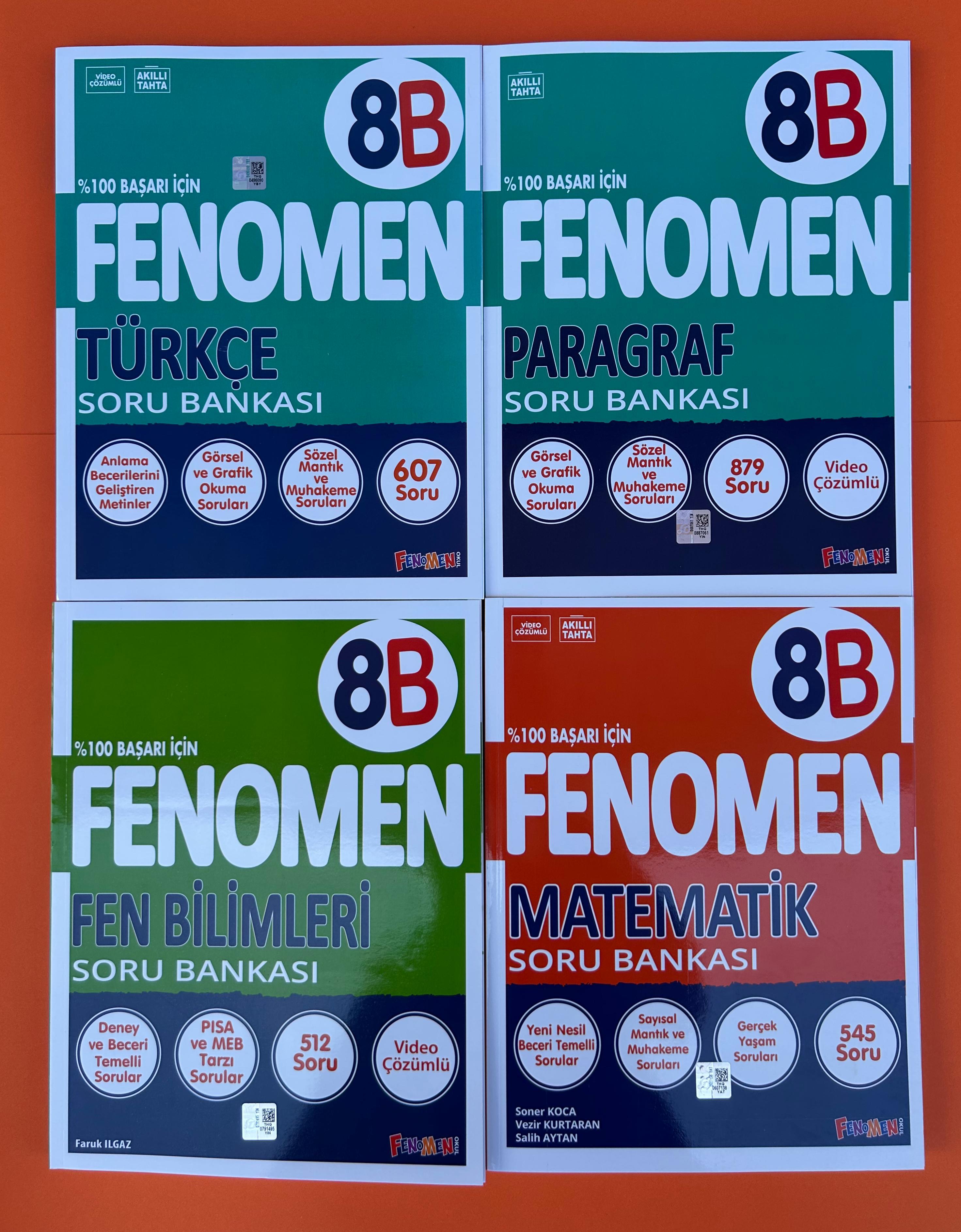 FENOMEN OKUL 8. SINIF (B) SERİSİ SORU BANKASI SETİ