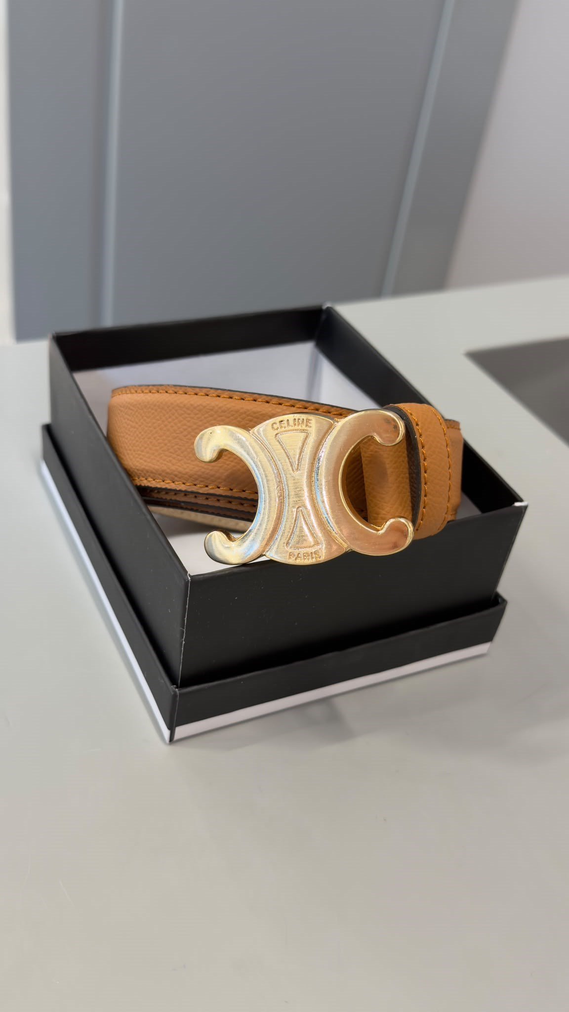 Marka Model CL Gold Tokalı Taba Renk Kemer