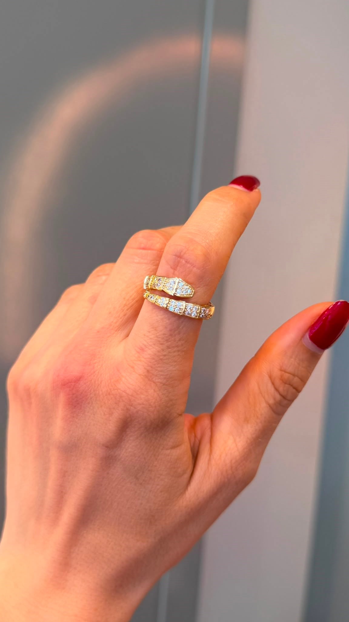 Marka Model Gold Serpenti Ayarlanabilir Yüzük