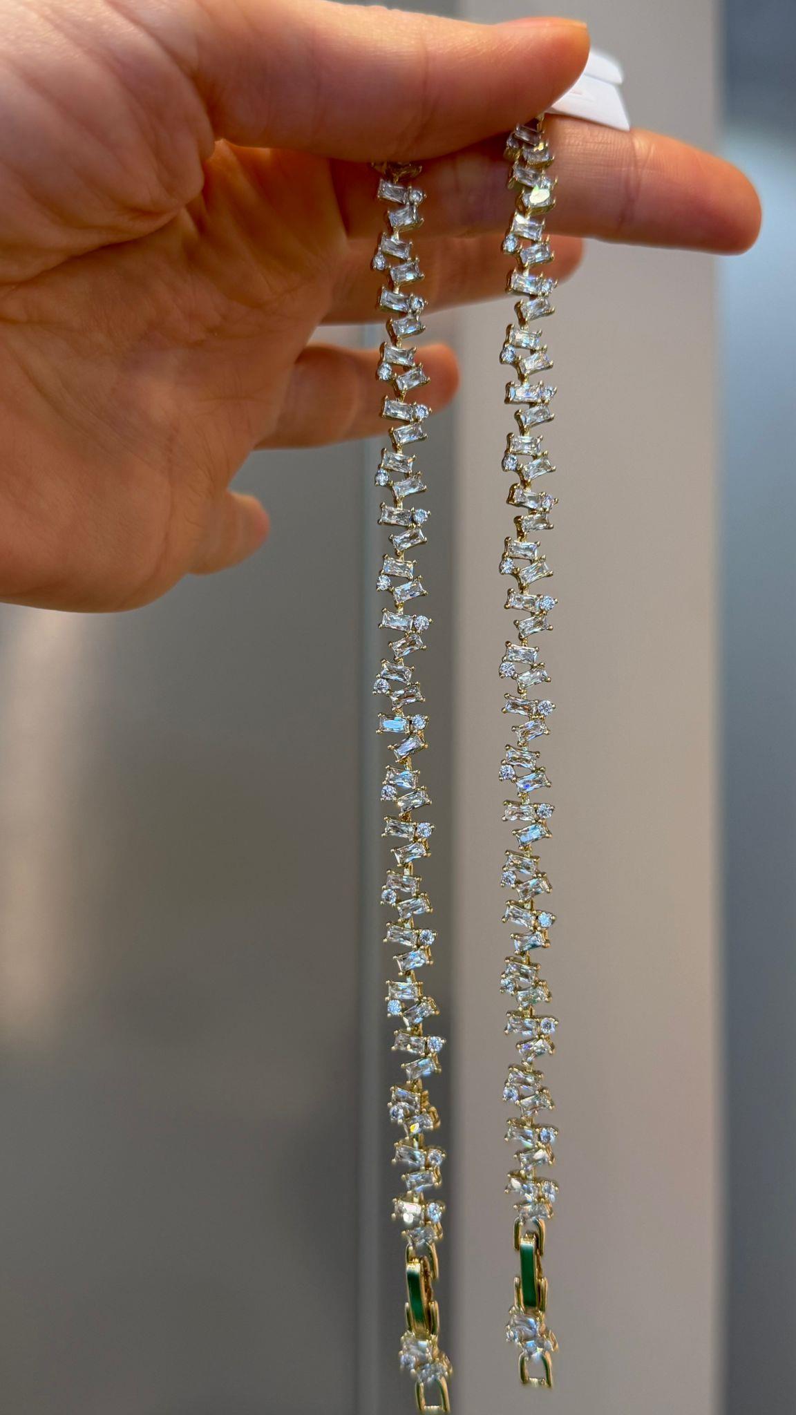Özel Seri 14K Baget Taşlı Gold Bileklik