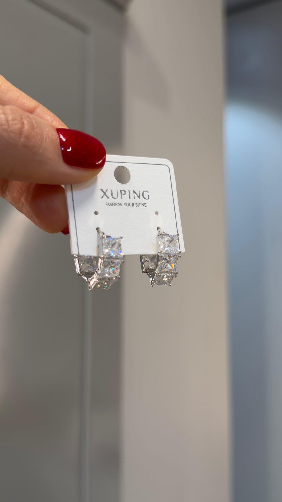 Özel Seri 14K Baget Taşlı Silver Halka Küpe
