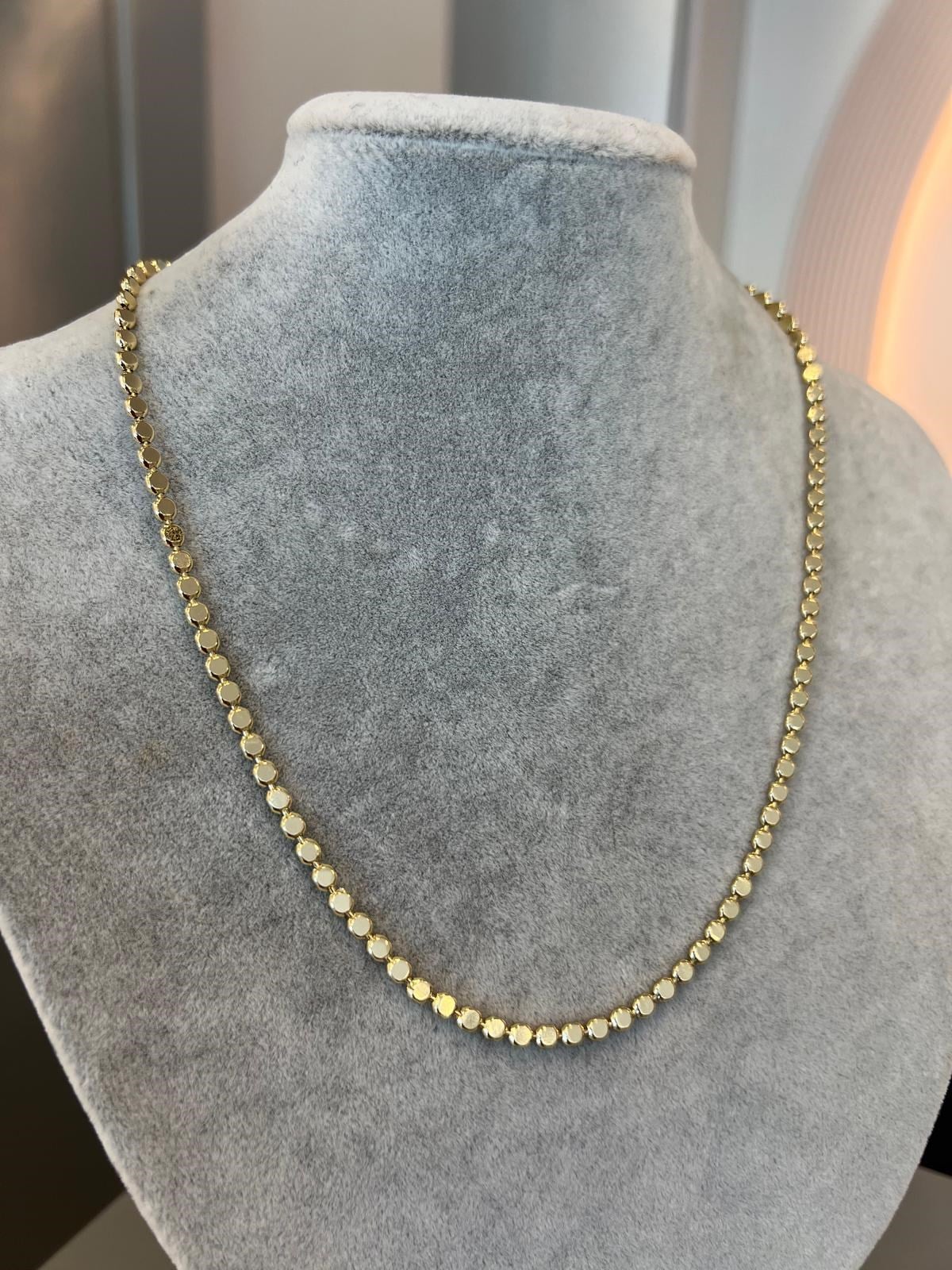 Özel Seri 14K Ezme Zincir Kolye - 45 cm