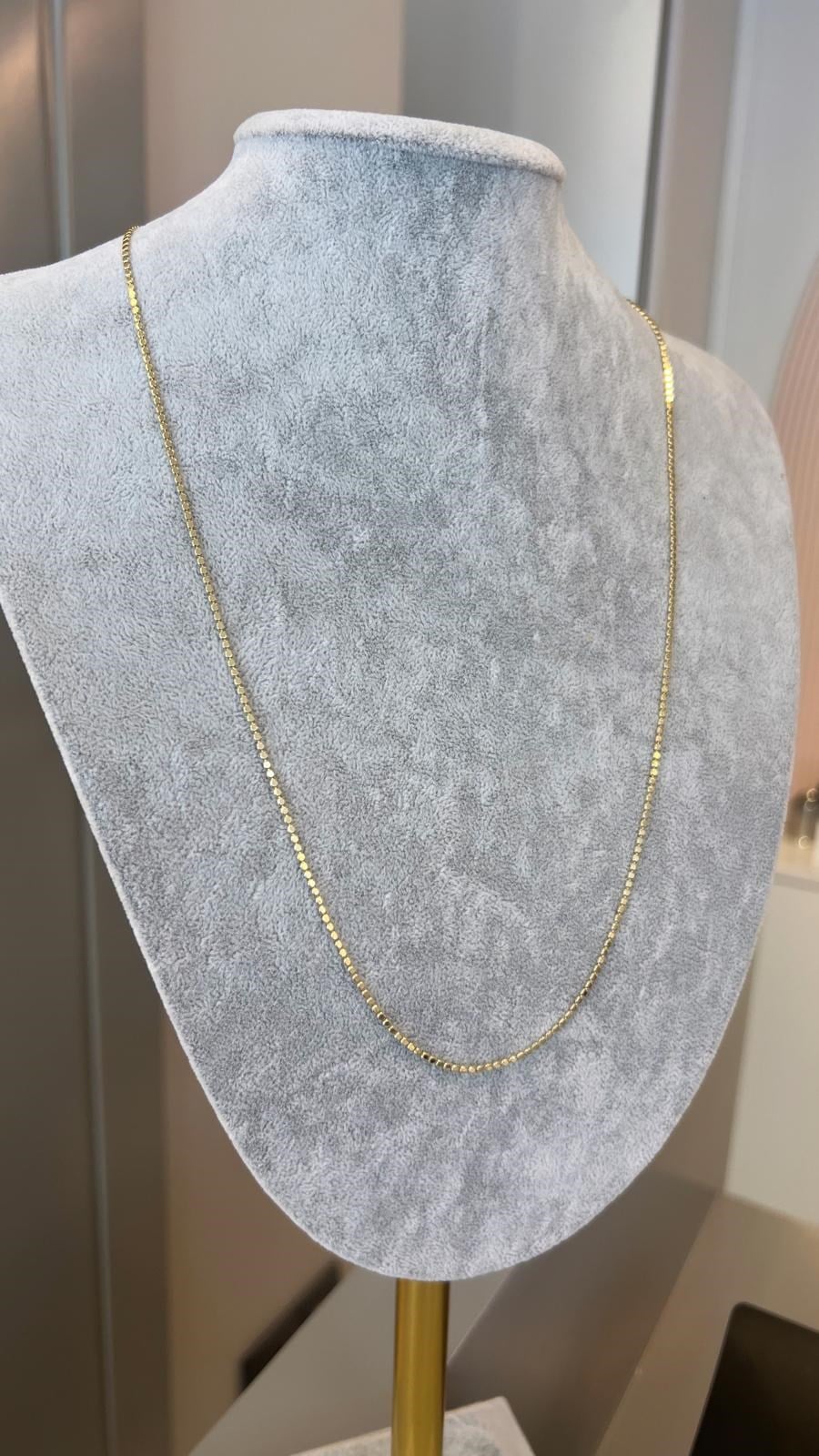 Özel Seri 14K İnce Ezme Zincir Kolye - 60 cm