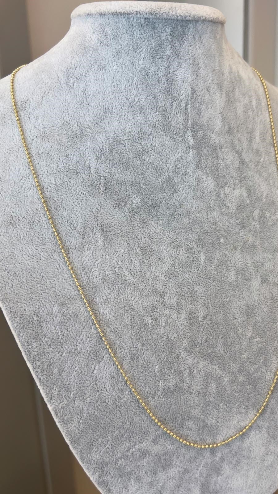 Özel Seri 14K İşlemeli Top Boncuk Kolye - 60 cm