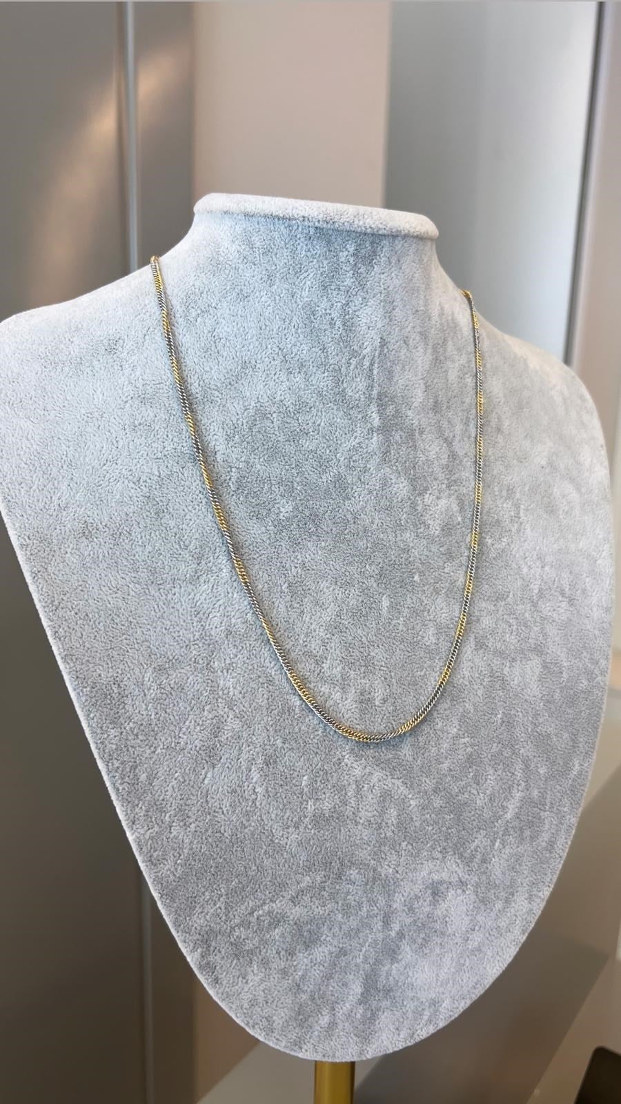 Özel Seri 14K Singapur Silver-Gold Zincir Kolye - 50 cm