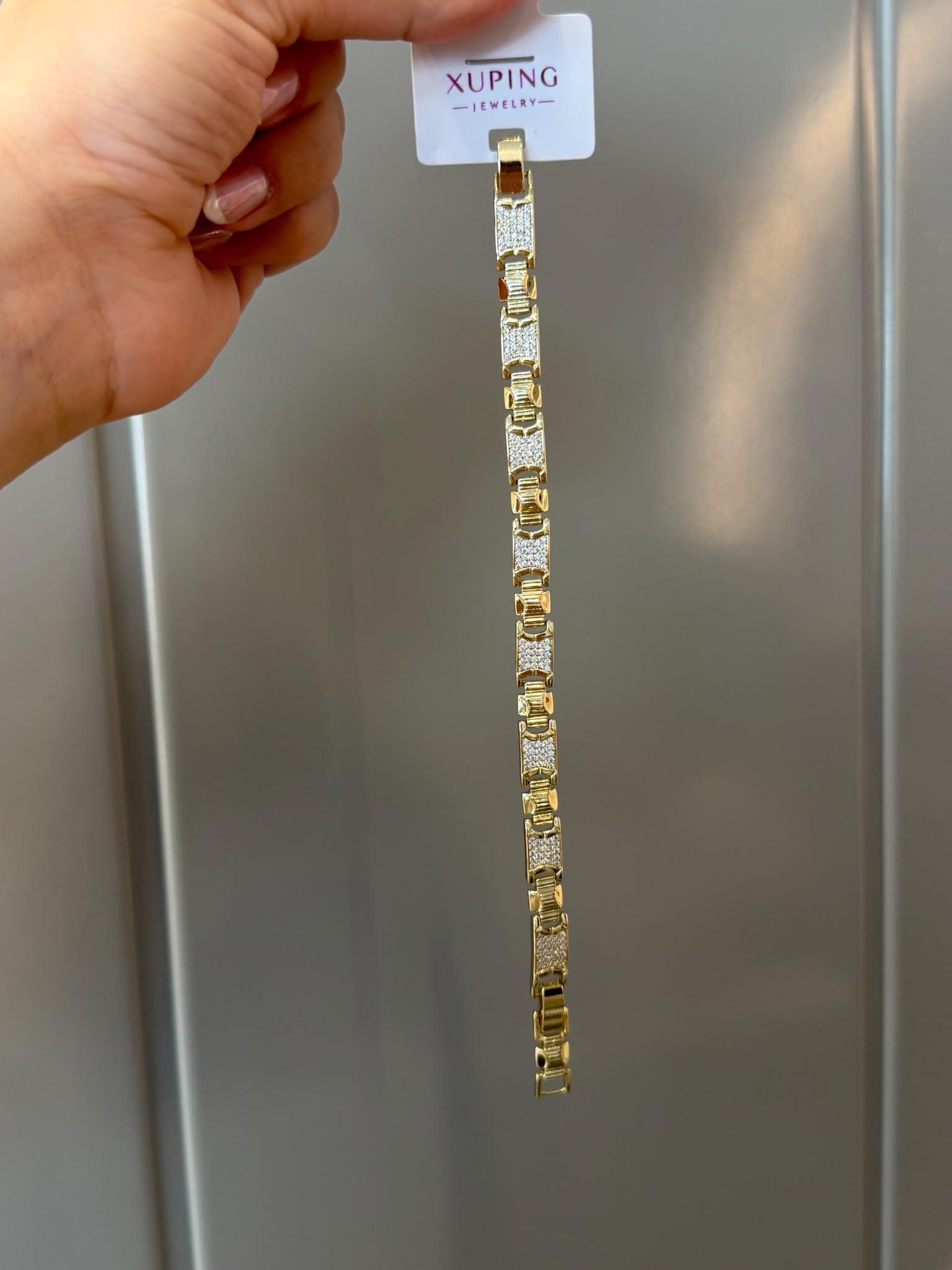 Özel Seri 14K Taş Detaylı Dikdörtgen Model Bileklik