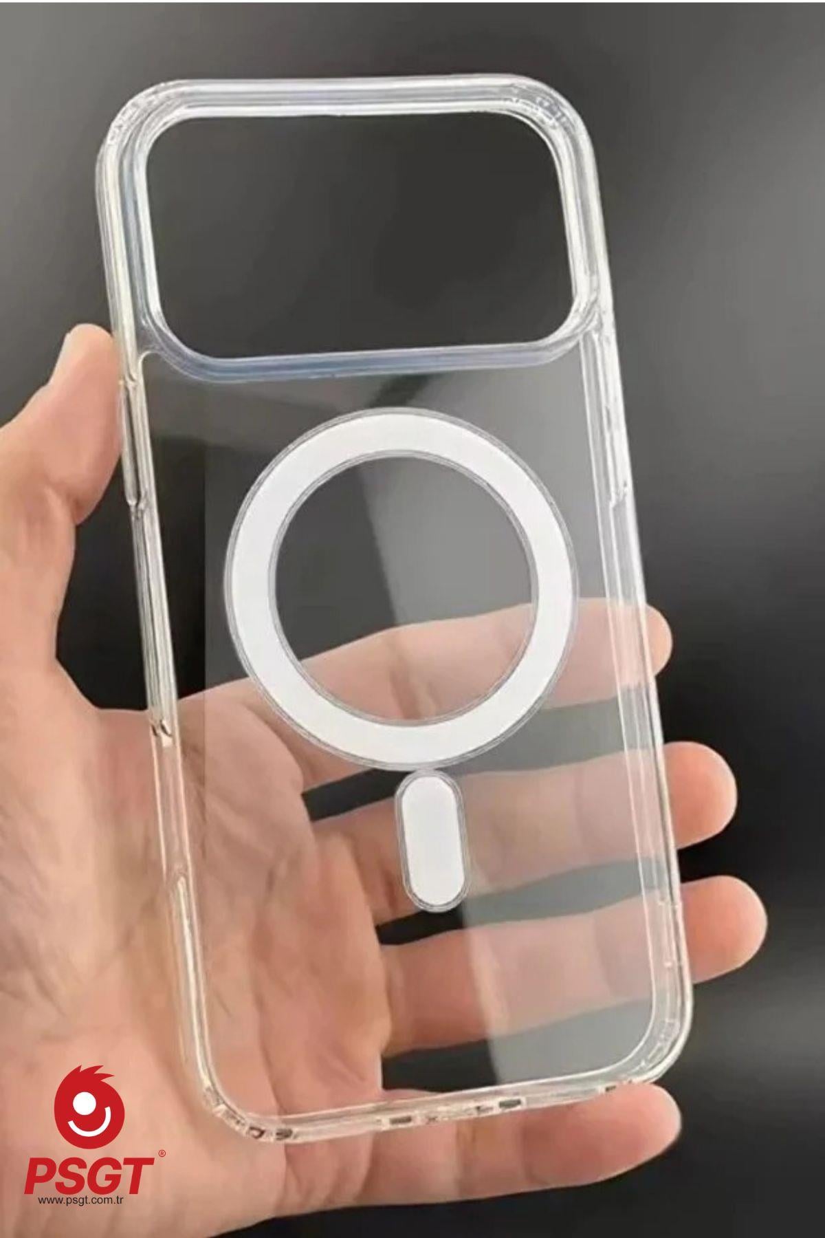 Appe Iphone Kılıf Magsafe Wireless Şarj Destekli Şeffaf Kapak Magnetic Crystal Case