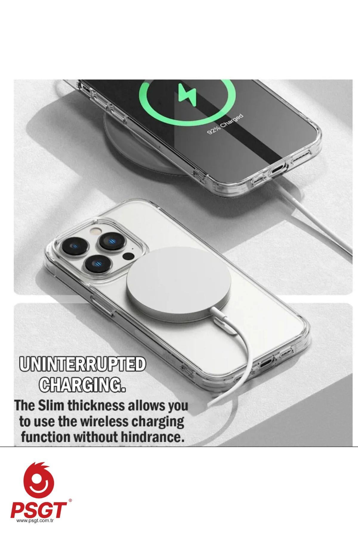 Appe Iphone Kılıf Magsafe Wireless Şarj Destekli Şeffaf Kapak Magnetic Crystal Case
