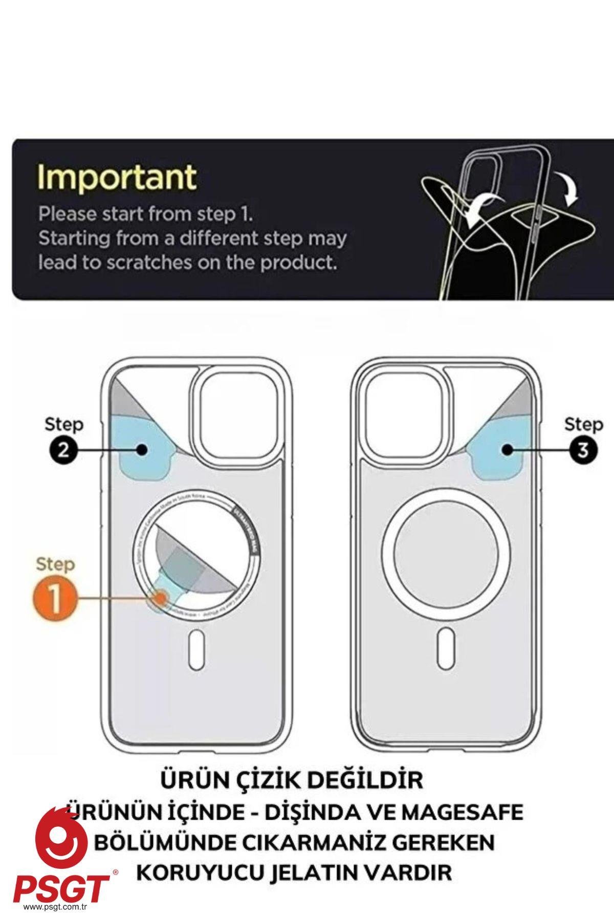 Appe Iphone Kılıf Magsafe Wireless Şarj Destekli Şeffaf Kapak Magnetic Crystal Case
