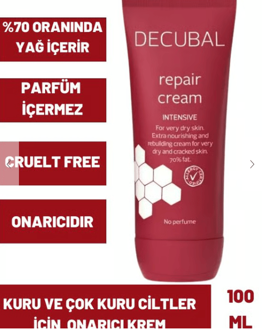 Decubal Çok Kuru ve Hasarlı Ciltler İçin Ekstra Besleyici Onarıcı Krem 100 ml