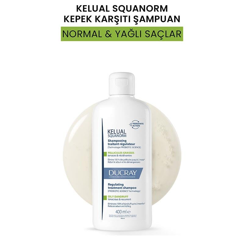 Ducray Kelual Squanorm Normal ve Yağlı Saçlar İçin Kepek Karşıtı Şampuan 400 ml