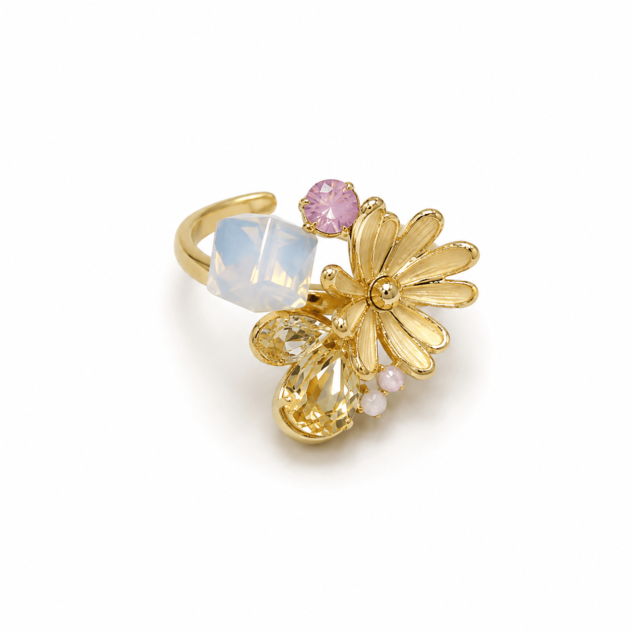 Flowers Diamond Ayarlanabilir Rings