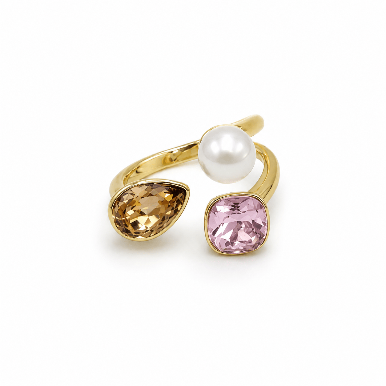 İncili Taslı Ayarlanabilir Rings