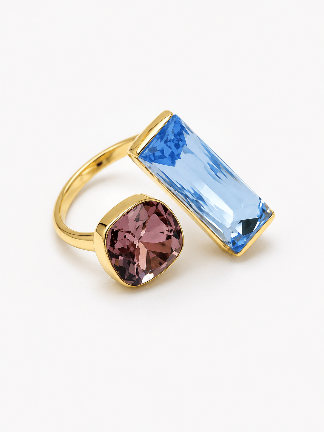 Twwo Taslı Diamond Ayarlanabilir Rings