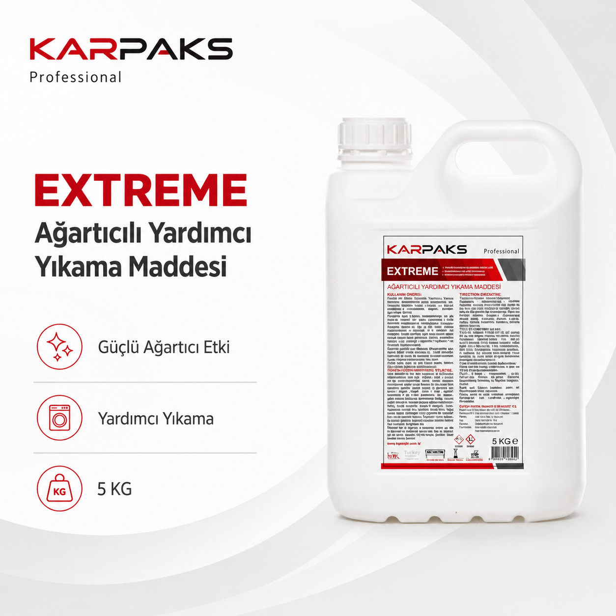 Karpaks Extreme Ağartıcılı Yardımcı Yıkama Maddesi 5 Kg
