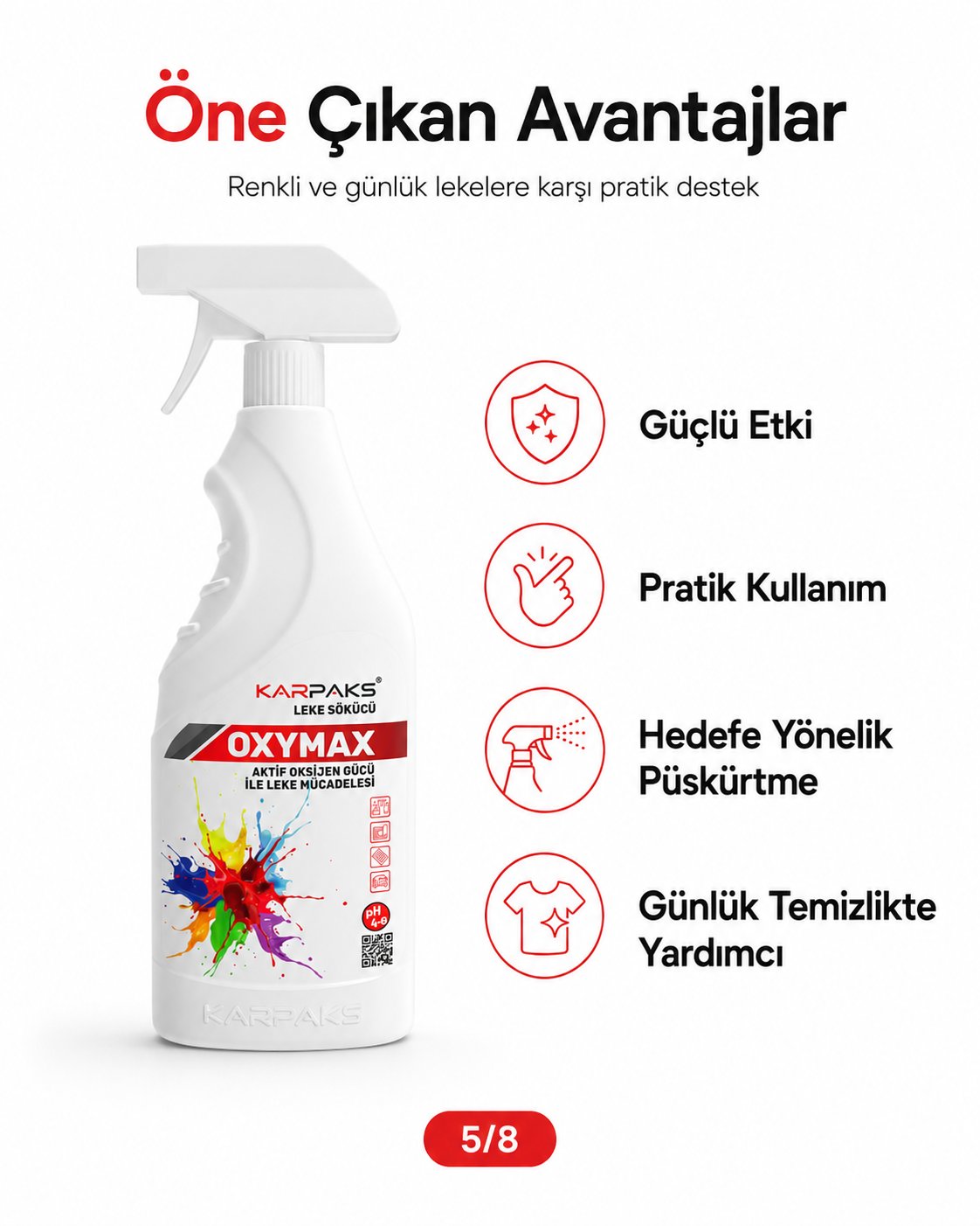Karpaks Oxymax Leke Sökücü Sprey 750 ml Aktif Oksijen Gücü Halı Koltuk Kumaş Araç İçi Döşeme Temizleyici