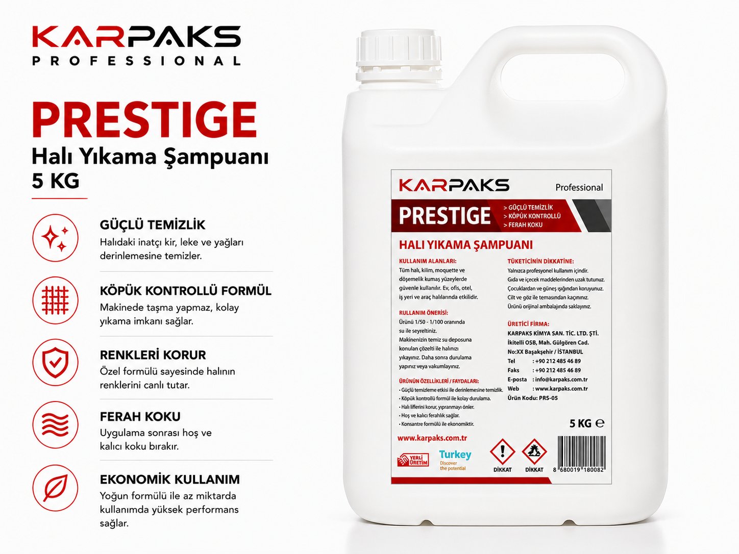 Karpaks Prestige Halı Yıkama Şampuanı 5 Kg