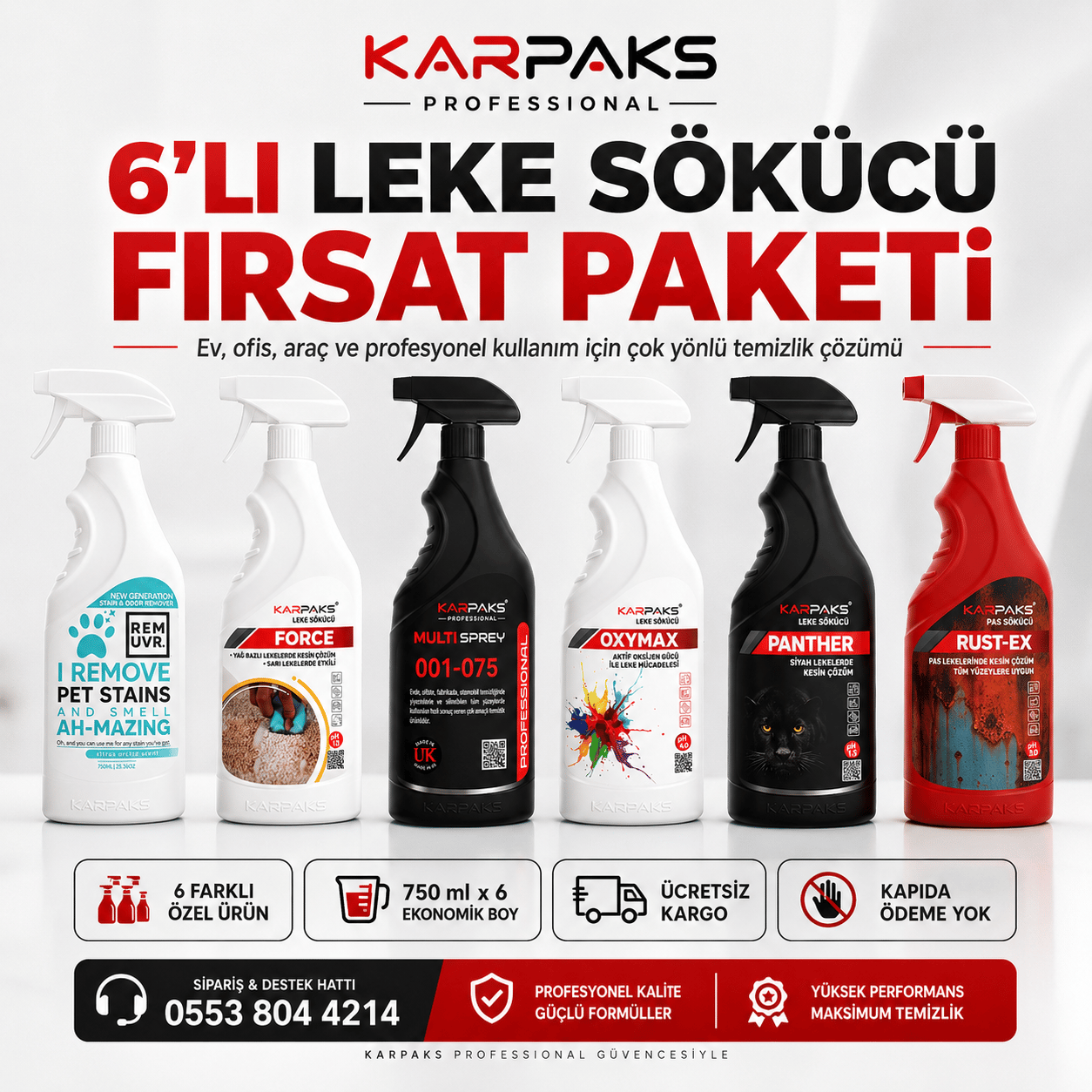 Karpaks Professional 6'lı Leke Sökücü Fırsat Paketi