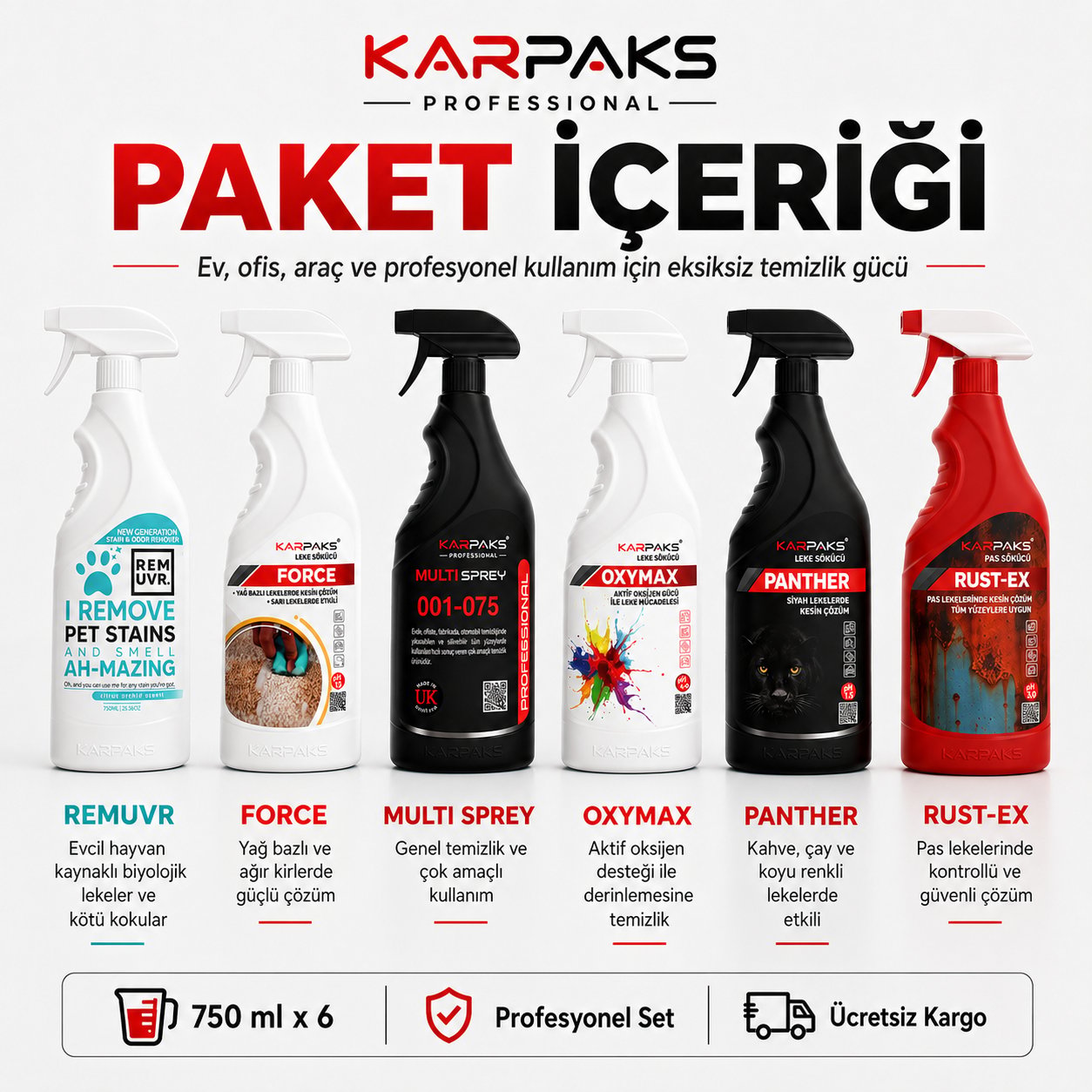 Karpaks Professional 6'lı Leke Sökücü Fırsat Paketi