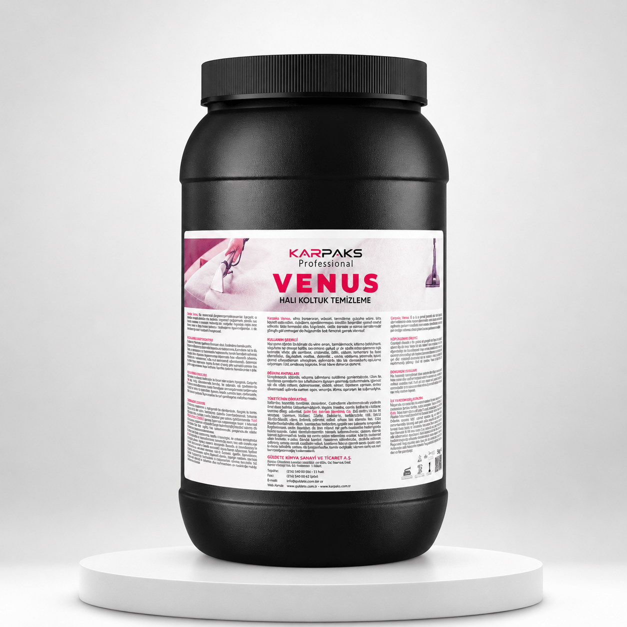 Karpaks Professional Venus Halı Koltuk Temizleme Deterjanı 3 Kg Konsantre Profesyonel Leke Çıkarıcı