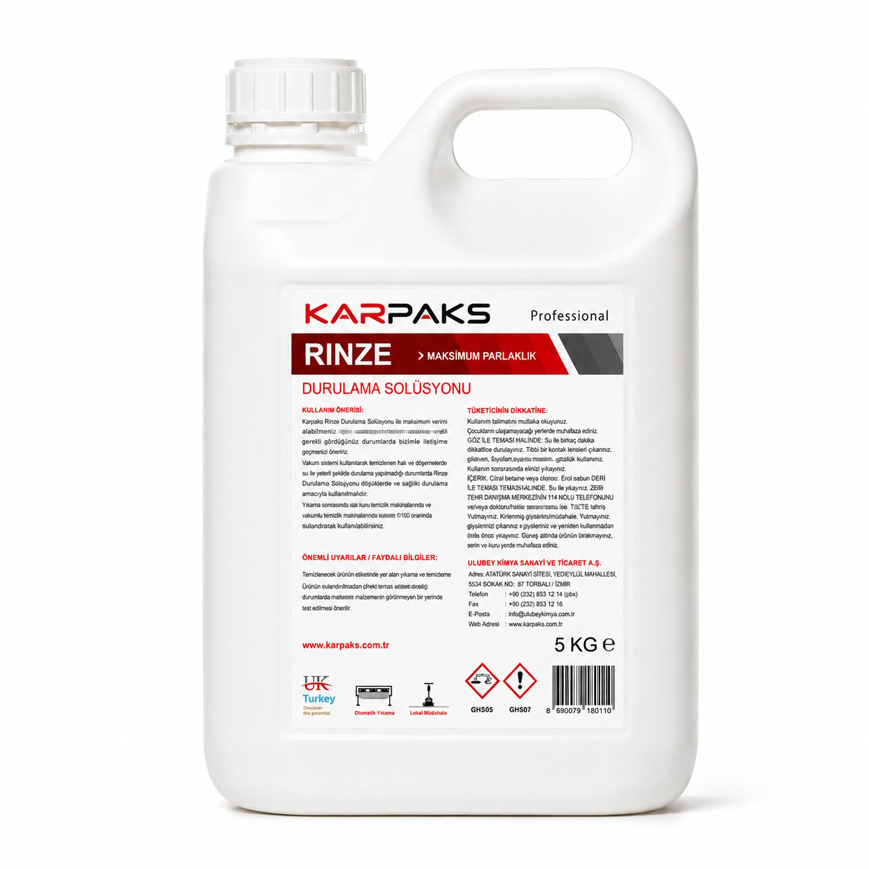 Karpaks Rinze Profesyonel Durulama Solüsyonu 5 KG – Nötralizasyon ve Parlaklık Desteği