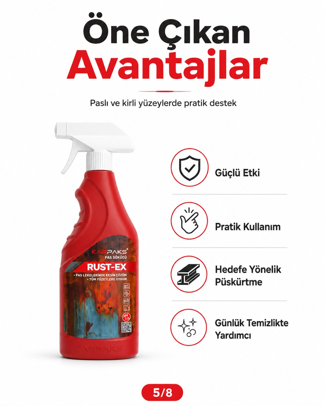 Karpaks Rust-Ex Halı Kumaş Pas Lekesi Sökücü Sprey 750 ml Koltuk Döşeme Temizleyici