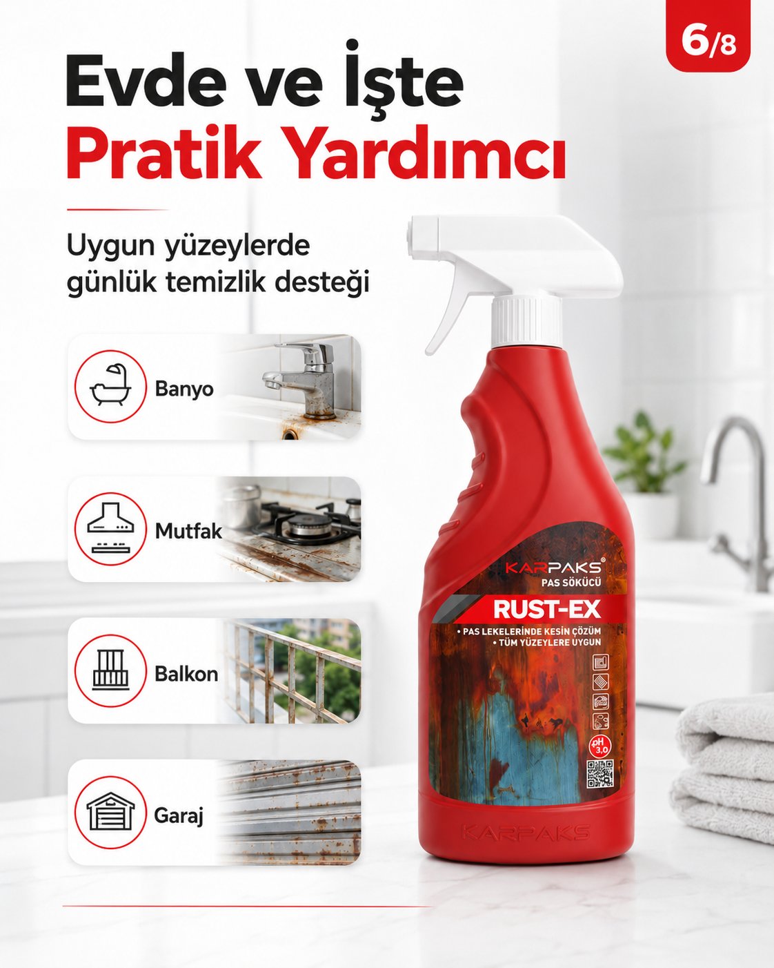 Karpaks Rust-Ex Halı Kumaş Pas Lekesi Sökücü Sprey 750 ml Koltuk Döşeme Temizleyici