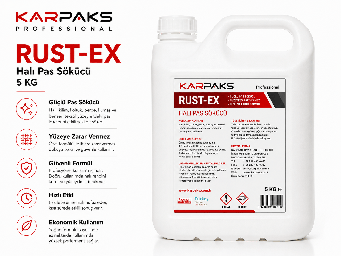 Karpaks Rust-Ex Pas Sökücü 5 Kg