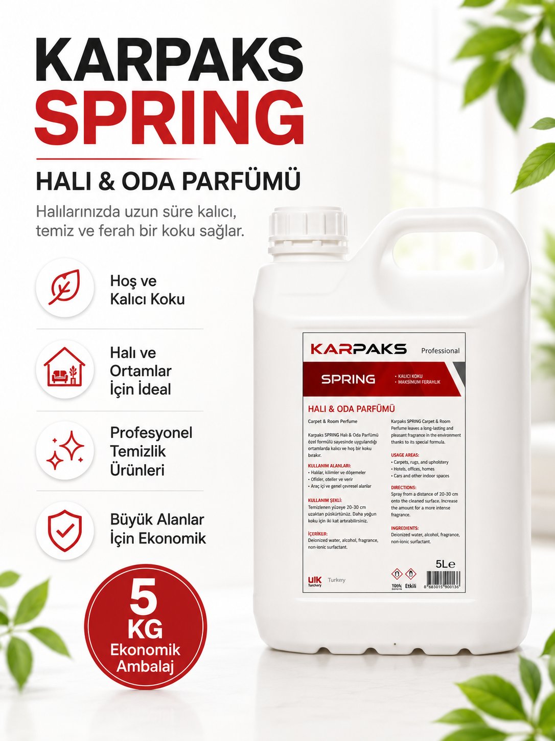 Karpaks Spring Halı ve Oda Parfümü 5 Kg