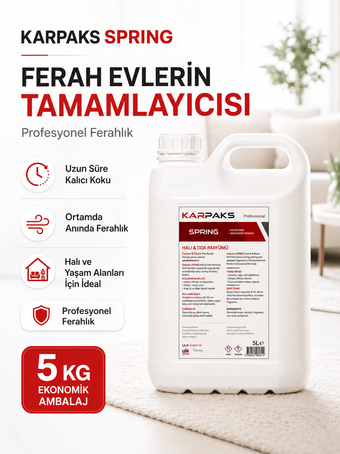 Karpaks Spring Halı ve Oda Parfümü 5 Kg