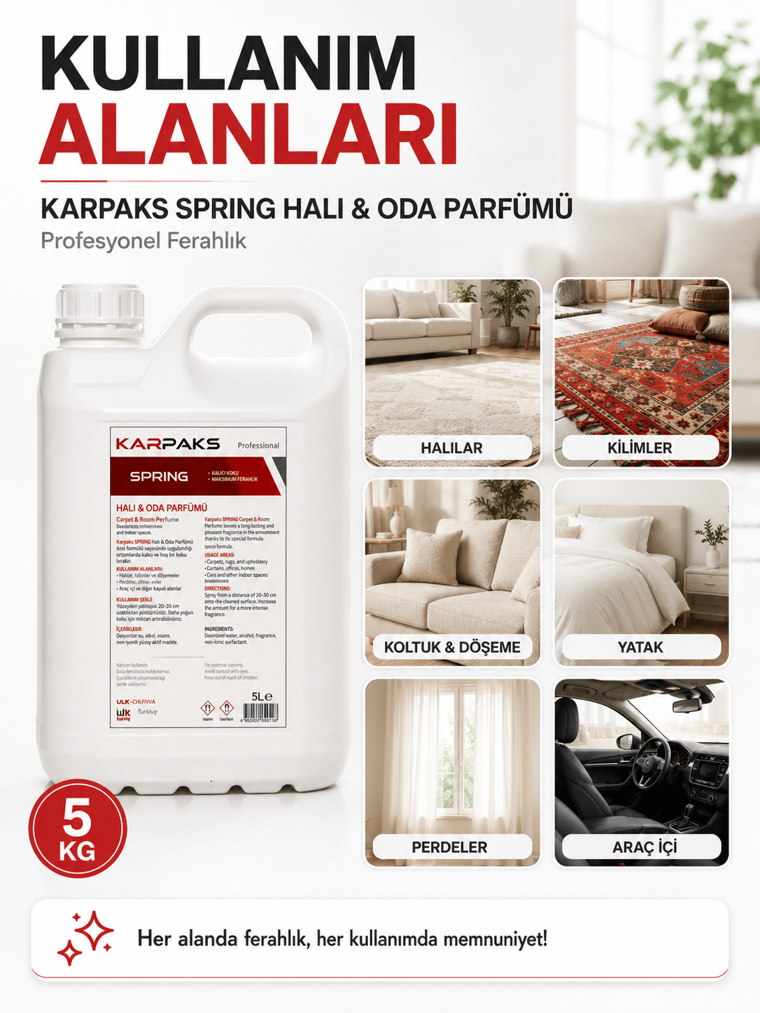 Karpaks Spring Halı ve Oda Parfümü 5 Kg