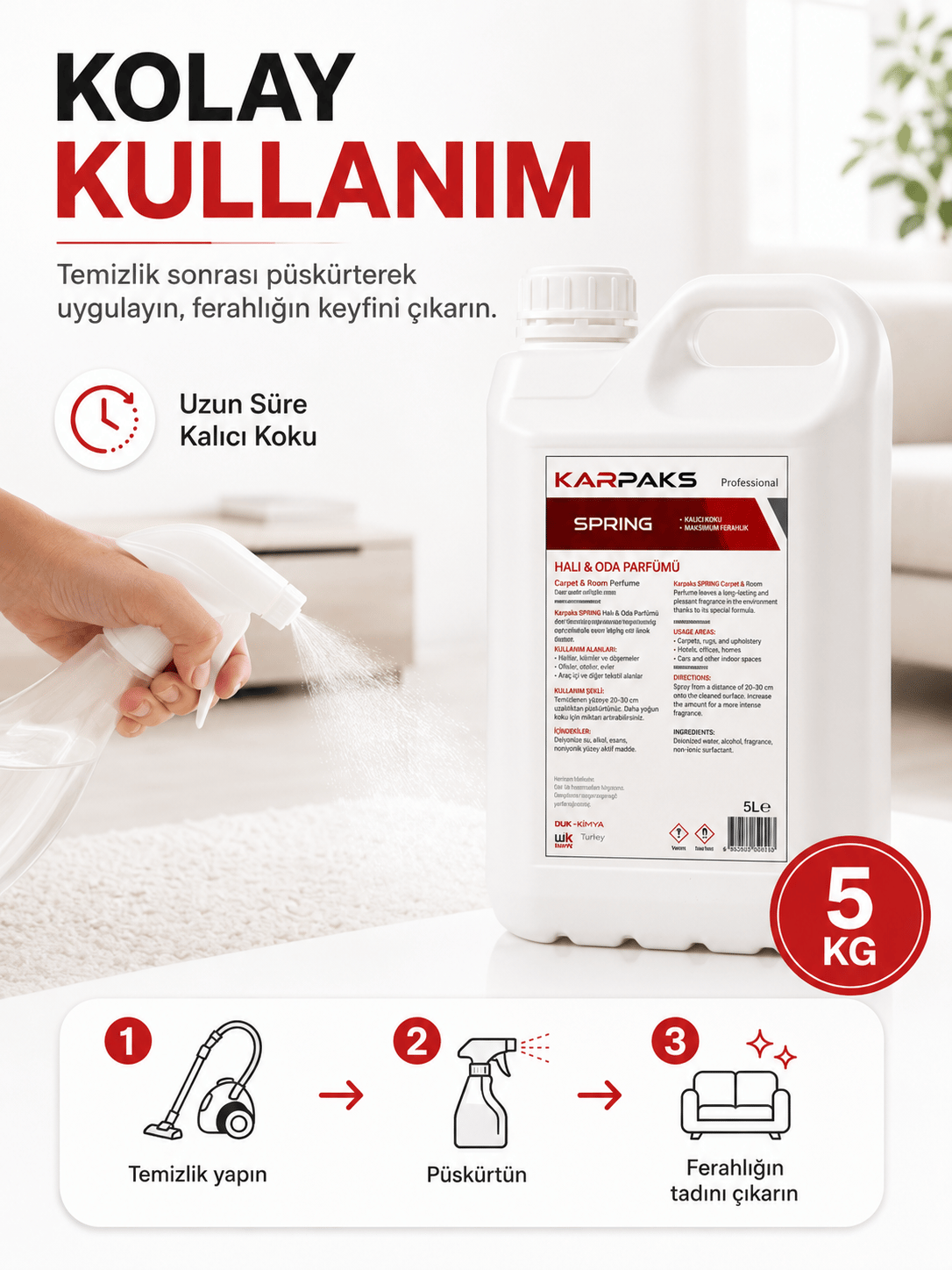 Karpaks Spring Halı ve Oda Parfümü 5 Kg