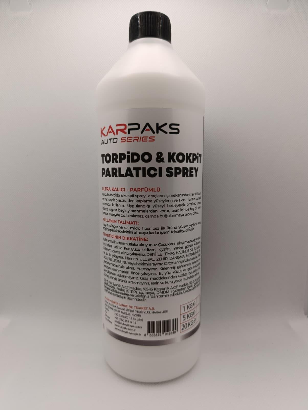 KARPAKS Torpido Kokpit Parlatıcı 1 LT | Araç İçi Plastik Yenileyici ve Parlatıcı