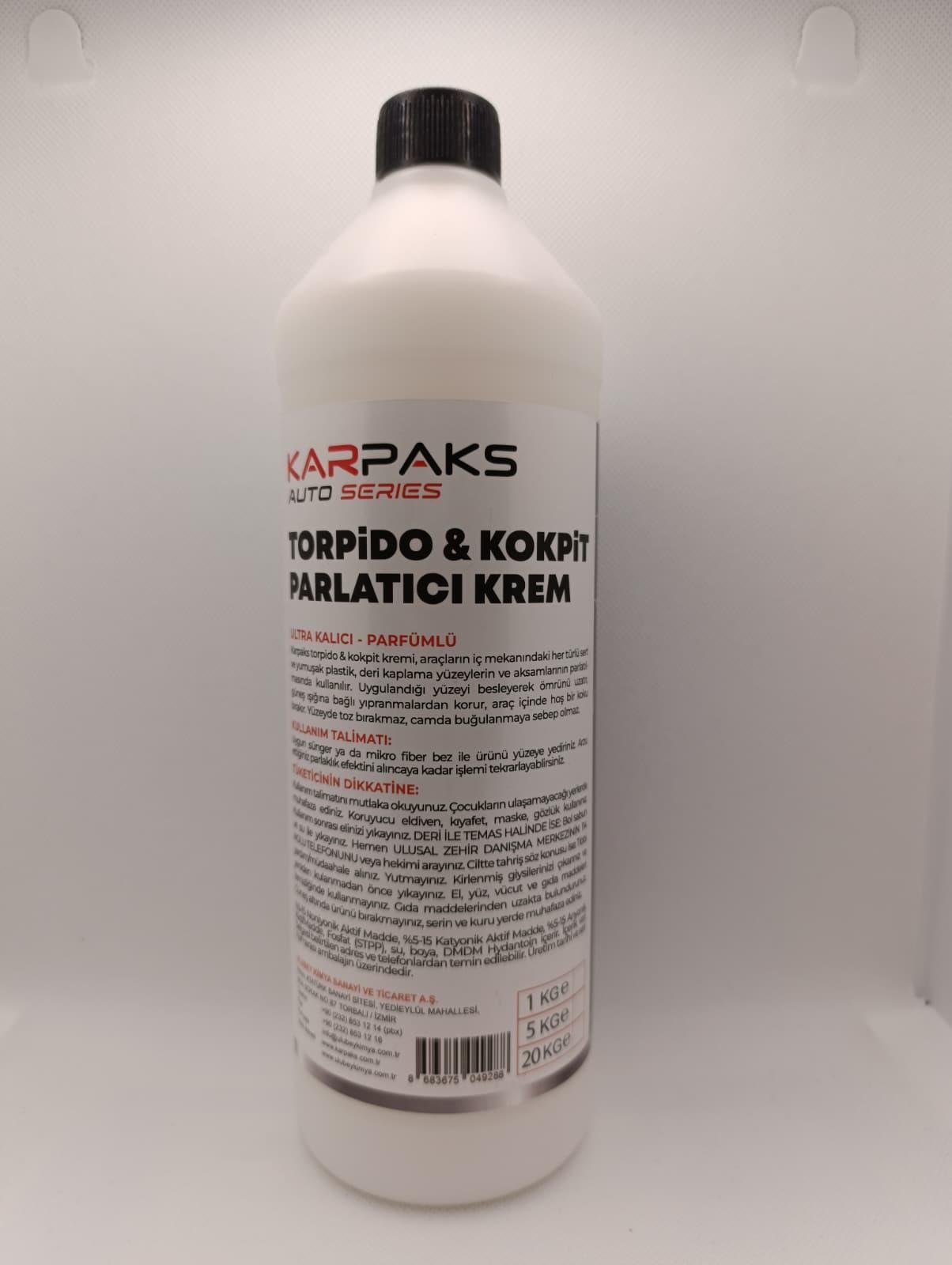 KARPAKS Torpido & Kokpit Parlatıcı Krem 1 LT | Araç İçi Plastik Yenileyici