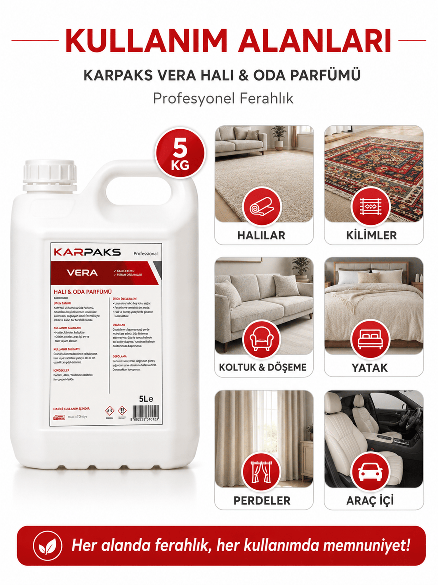 Karpaks Vera Halı ve Oda Parfümü 5 Kg