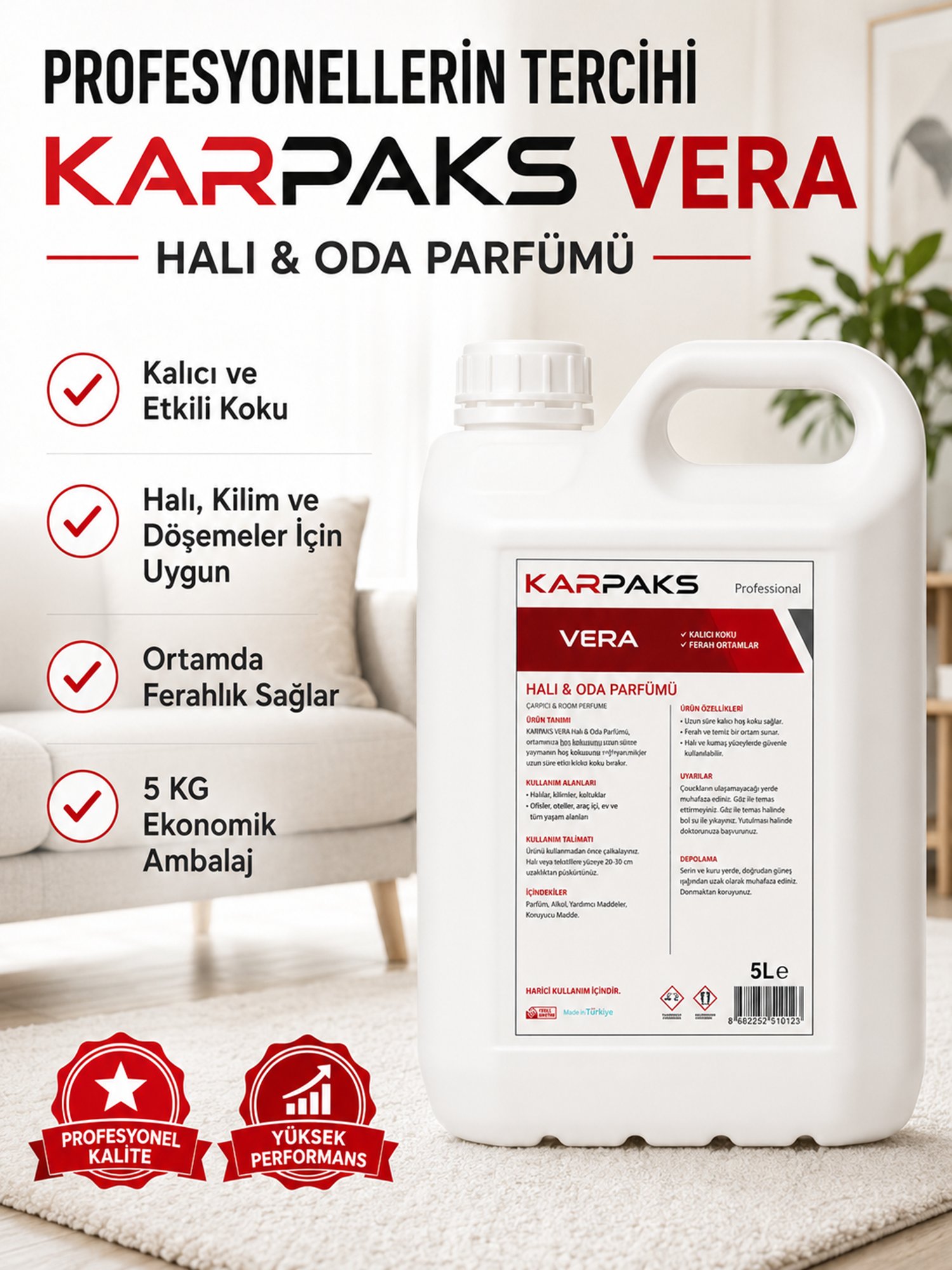 Karpaks Vera Halı ve Oda Parfümü 5 Kg