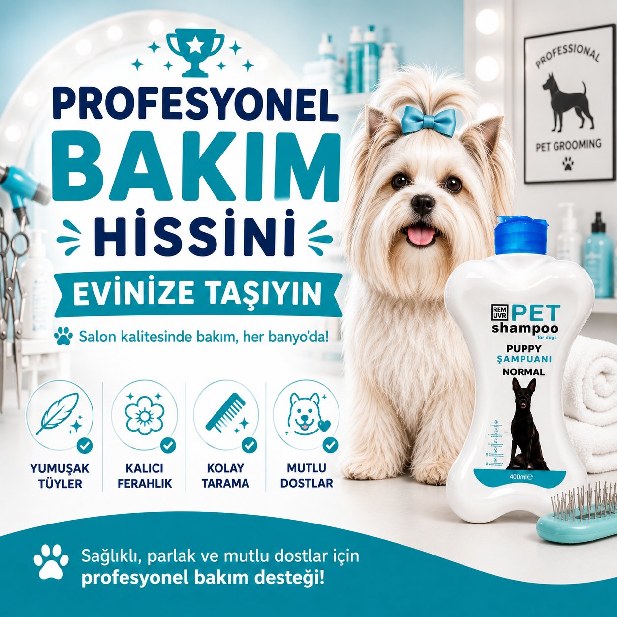 Köpek Şampuanı Normal 400 ml | Hassas Ciltlere Uygun Günlük Köpek Bakım Şampuanı