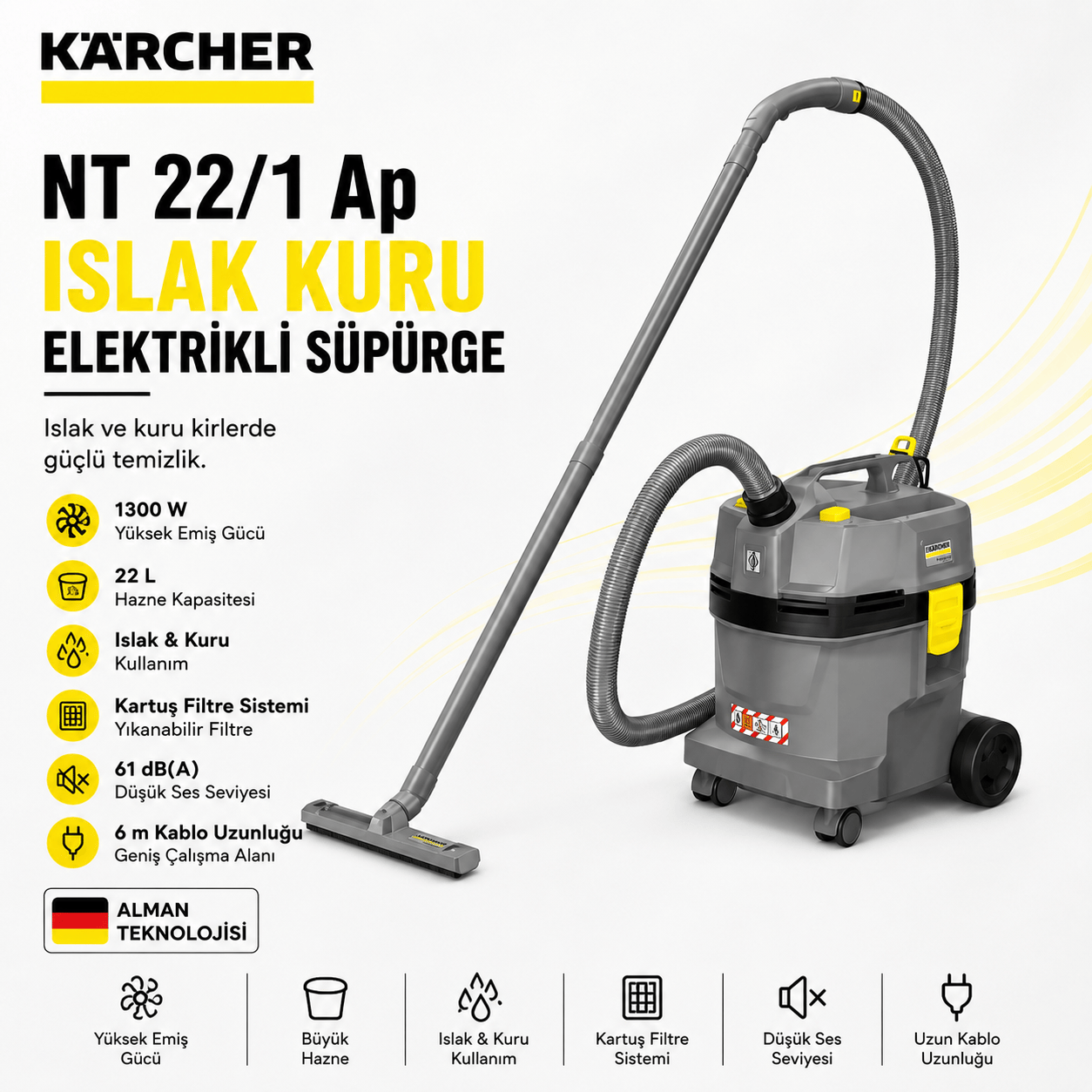 NT 22/1 Ap Islak Kuru Elektrikli Süpürge